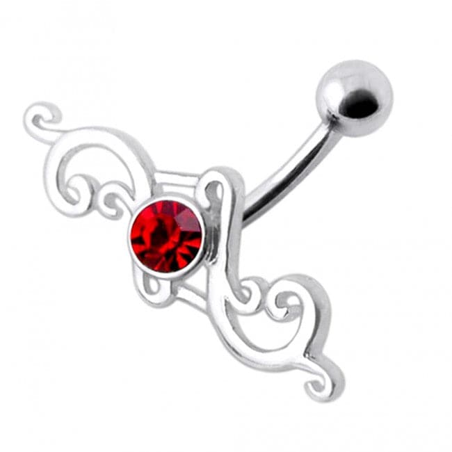 Tribal Silver Belly Ring - Monster Piercing