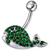 Jeweled Whale Silver Belly Ring - Monster Piercing