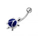 Jeweled Turtle Silver Belly Ring - Monster Piercing