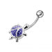 Jeweled Turtle Silver Belly Ring - Monster Piercing