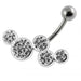 Fancy Multi Jeweled Multi O Silver SS Navel Belly Ring - Monster Piercing