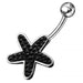 Sterling Silver Fancy Jeweled Star With SS Belly Ring - Monster Piercing