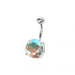 Single Stone Silver Belly Ring - Monster Piercing