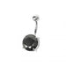 Single Stone Silver Belly Ring - Monster Piercing