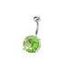 Single Stone Silver Belly Ring - Monster Piercing