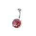 Single Stone Silver Belly Ring - Monster Piercing