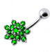 Silver Flower Cluster with SS Bar Navel Belly Ring - Monster Piercing