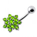 Silver Flower Cluster with SS Bar Navel Belly Ring - Monster Piercing