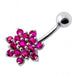 Silver Flower Cluster with SS Bar Navel Belly Ring - Monster Piercing