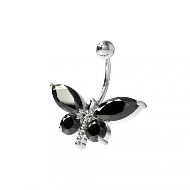 Dragonfly Silver Belly Ring - Monster Piercing