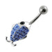 Fancy Jeweled Fish Silver Belly Ring - Monster Piercing