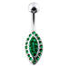 Jeweled Marquise Silver Belly Ring - Monster Piercing