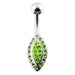 Jeweled Marquise Silver Belly Ring - Monster Piercing