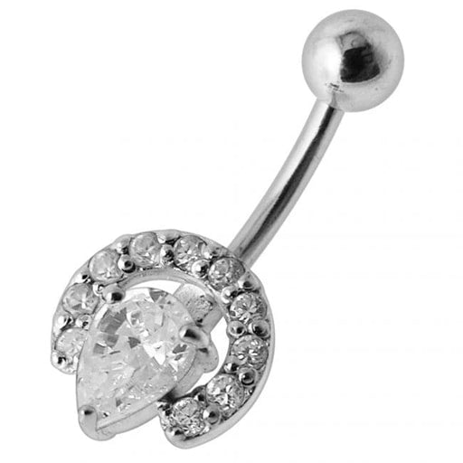 Fancy Jeweled Hoof Silver Belly Ring - Monster Piercing