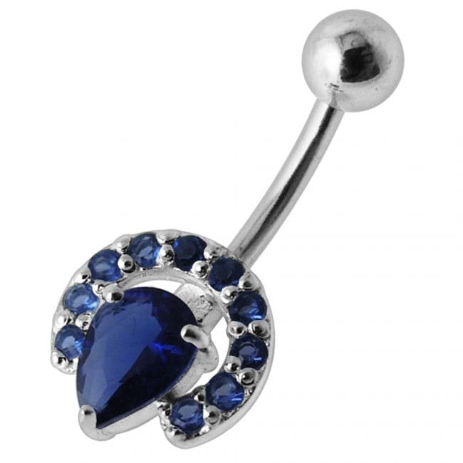 Fancy Jeweled Hoof Silver Belly Ring - Monster Piercing