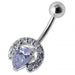 Fancy Jeweled Hoof Silver Belly Ring - Monster Piercing