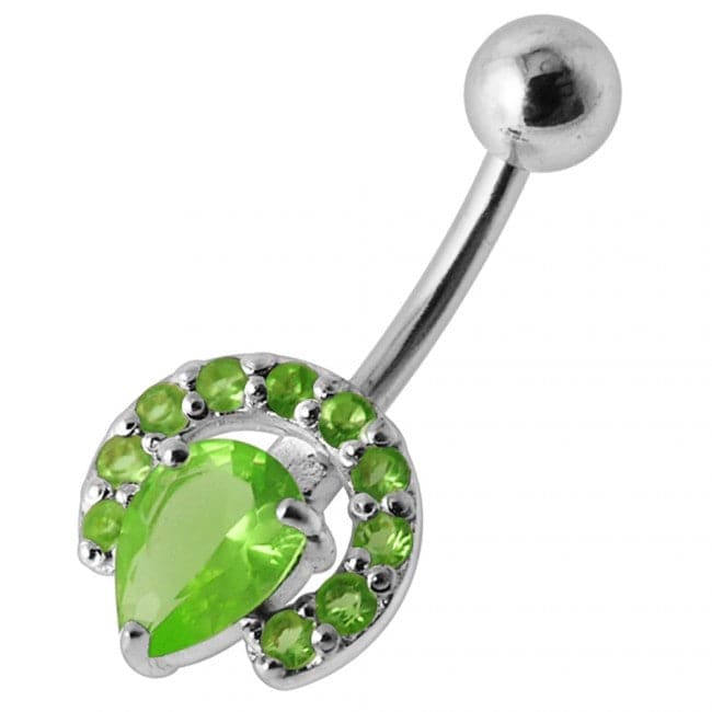 Fancy Jeweled Hoof Silver Belly Ring - Monster Piercing