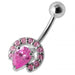 Fancy Jeweled Hoof Silver Belly Ring - Monster Piercing