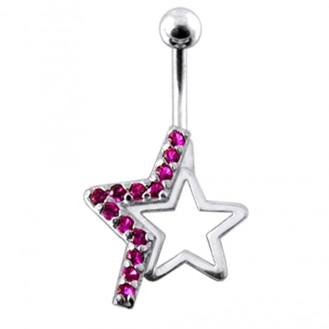 Rockstar Silver Belly Ring - Monster Piercing