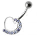 Half Heart Silver Belly Ring - Monster Piercing