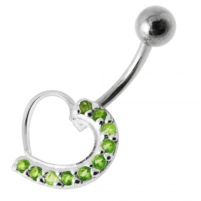 Half Heart Silver Belly Ring - Monster Piercing