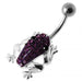 Jeweled Frog Silver Belly Ring - Monster Piercing