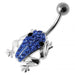 Jeweled Frog Silver Belly Ring - Monster Piercing