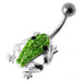 Jeweled Frog Silver Belly Ring - Monster Piercing