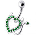 Devil Heart Silver Belly Ring - Monster Piercing