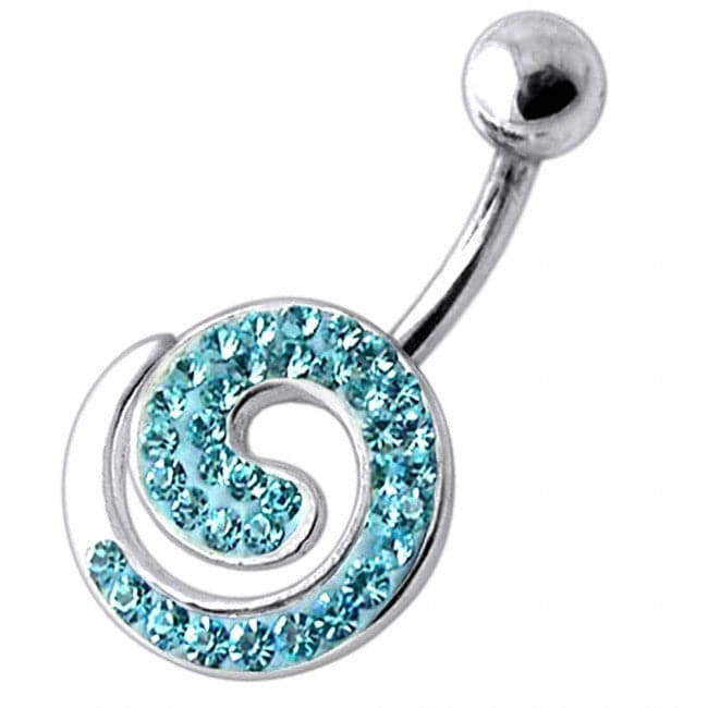 Spiral Silver Belly Ring - Monster Piercing