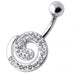 Spiral Silver Belly Ring - Monster Piercing