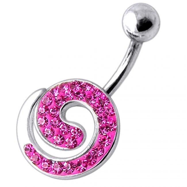 Spiral Silver Belly Ring - Monster Piercing