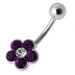 Cute Flower Silver Belly Ring - Monster Piercing