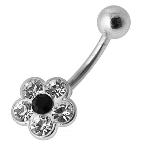 Cute Flower Silver Belly Ring - Monster Piercing