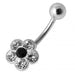 Cute Flower Silver Belly Ring - Monster Piercing