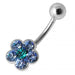 Cute Flower Silver Belly Ring - Monster Piercing