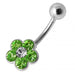 Cute Flower Silver Belly Ring - Monster Piercing