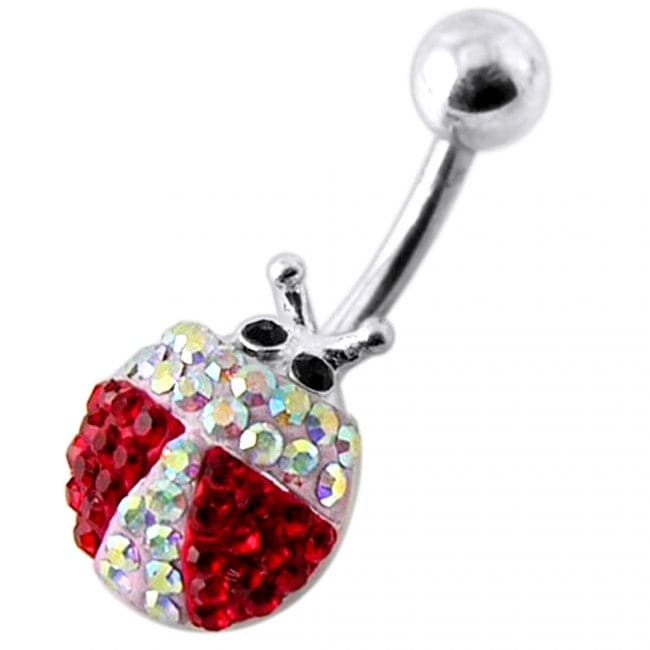 Ladybug Silver Navel Ring - Monster Piercing