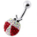 Ladybug Silver Navel Ring - Monster Piercing