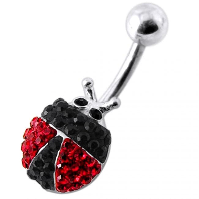 Ladybug Silver Navel Ring - Monster Piercing