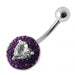 Heart in Stone Silver Belly Ring - Monster Piercing