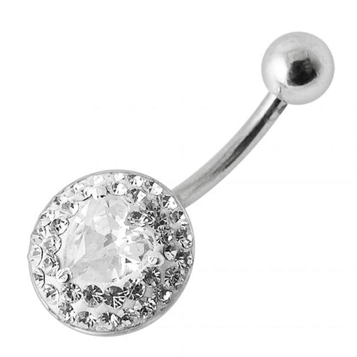 Heart in Stone Silver Belly Ring - Monster Piercing