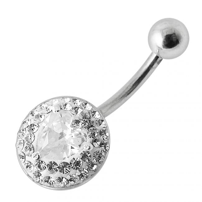 Heart in Stone Silver Belly Ring - Monster Piercing