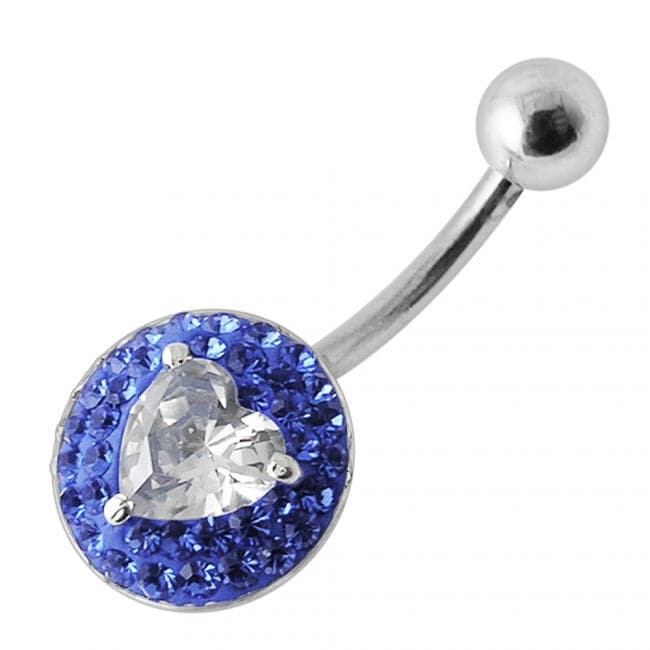 Heart in Stone Silver Belly Ring - Monster Piercing