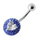 Heart in Stone Silver Belly Ring - Monster Piercing