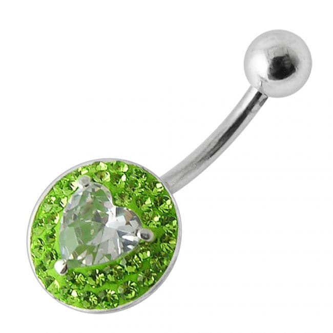 Heart in Stone Silver Belly Ring - Monster Piercing