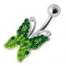 Butterfly Stones Silver Belly Ring - Monster Piercing