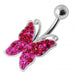 Butterfly Stones Silver Belly Ring - Monster Piercing