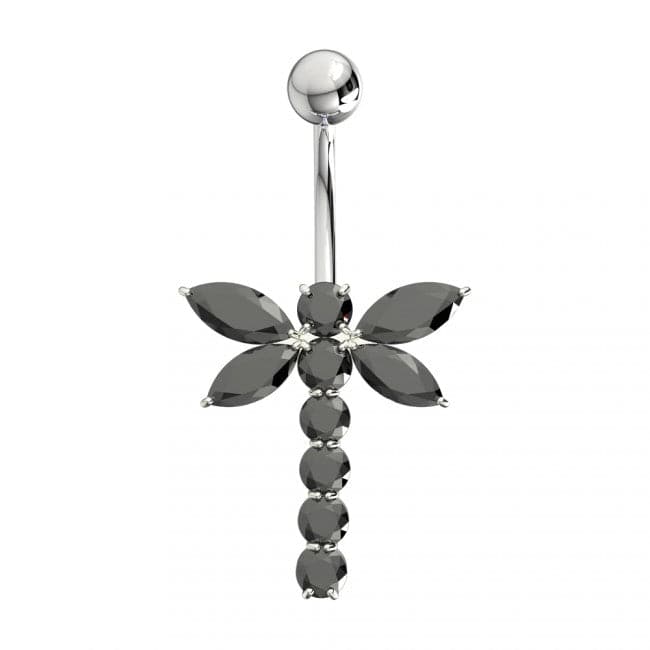 Jeweled Firefly Silver Belly Ring - Monster Piercing