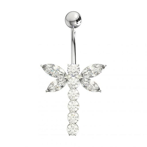 Jeweled Firefly Silver Belly Ring - Monster Piercing